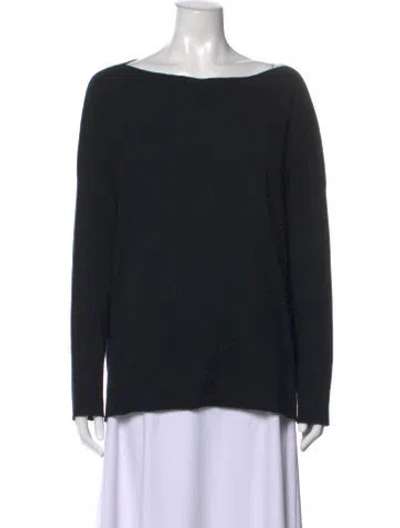 Pre-owned Vince Cashmere Bateau Neckline Sweater In Black