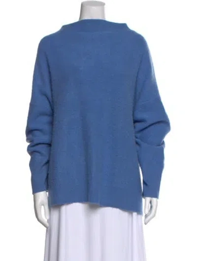 Pre-owned Vince Cashmere Bateau Neckline Sweater In Blue