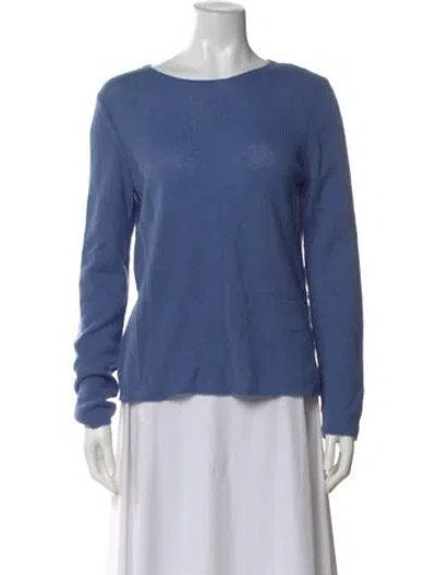 Pre-owned Vince Cashmere Bateau Neckline Sweater In Blue