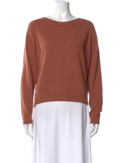 Pre-owned Vince Cashmere Bateau Neckline Sweater In Brown