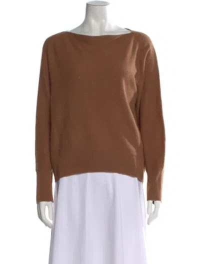 Pre-owned Vince Cashmere Bateau Neckline Sweater In Brown