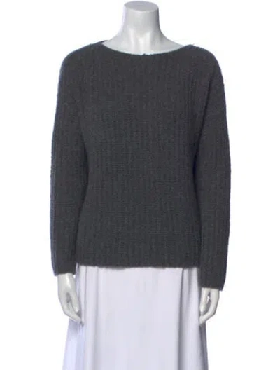 Pre-owned Vince Cashmere Bateau Neckline Sweater In Gray