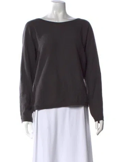 Pre-owned Vince Cashmere Bateau Neckline Sweater In Gray