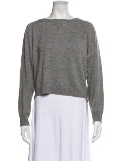 Pre-owned Vince Cashmere Bateau Neckline Sweater In Gray