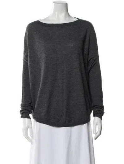 Pre-owned Vince Cashmere Bateau Neckline Sweater In Gray
