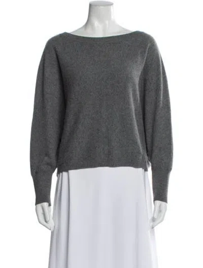Pre-owned Vince Cashmere Bateau Neckline Sweater In Gray