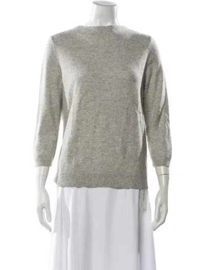 Pre-owned Vince Cashmere Bateau Neckline Sweater In Gray