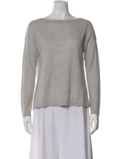 Pre-owned Vince Cashmere Bateau Neckline Sweater In Gray