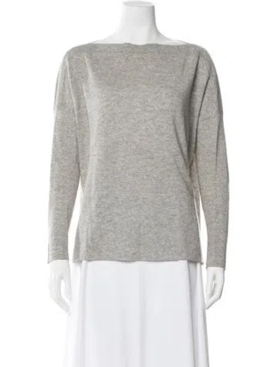 Pre-owned Vince Cashmere Bateau Neckline Sweater In Gray