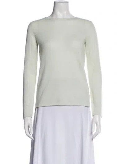 Pre-owned Vince Cashmere Bateau Neckline Sweater In Green