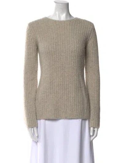 Pre-owned Vince Cashmere Bateau Neckline Sweater In Neutral