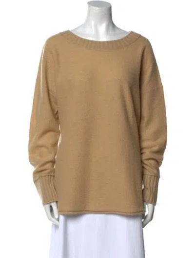 Pre-owned Vince Cashmere Bateau Neckline Sweater In Neutral
