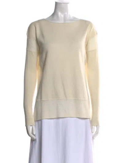 Pre-owned Vince Cashmere Bateau Neckline Sweater In Neutral