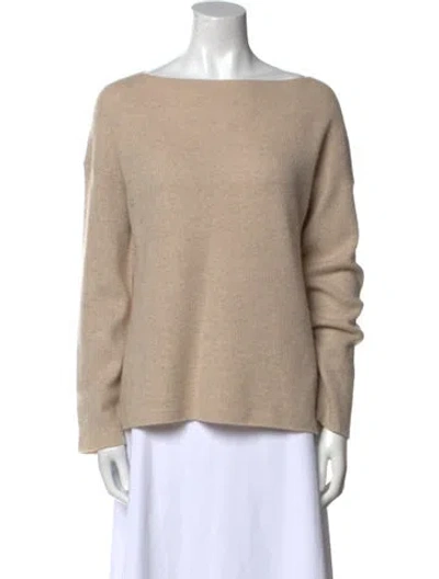 Pre-owned Vince Cashmere Bateau Neckline Sweater In Neutral