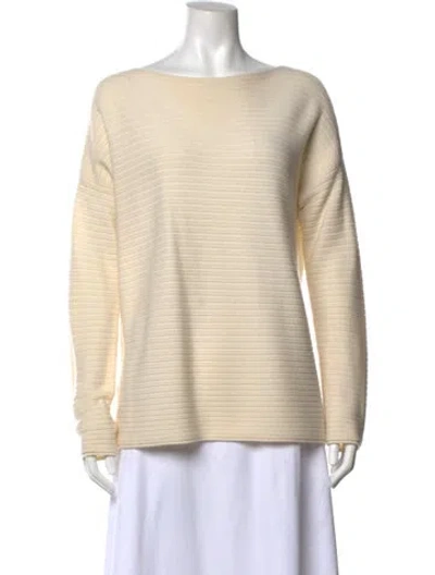 Pre-owned Vince Cashmere Bateau Neckline Sweater In Neutral