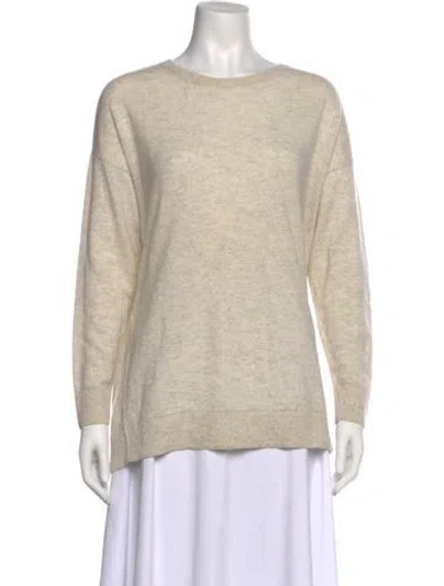 Pre-owned Vince Cashmere Bateau Neckline Sweater In Neutral