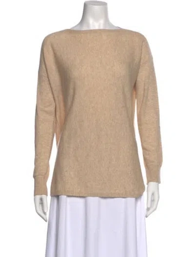 Pre-owned Vince Cashmere Bateau Neckline Sweater In Neutral