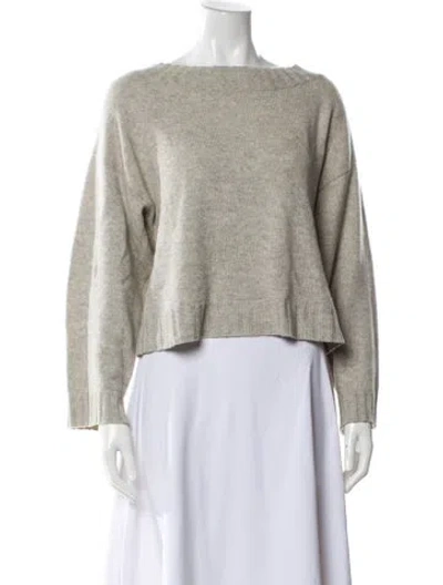 Pre-owned Vince Cashmere Bateau Neckline Sweater In Neutral
