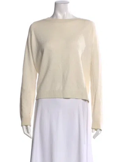 Pre-owned Vince Cashmere Bateau Neckline Sweater In Neutral