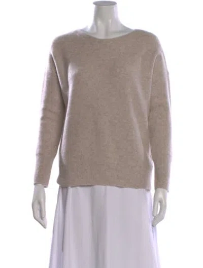Pre-owned Vince Cashmere Bateau Neckline Sweater In Neutral