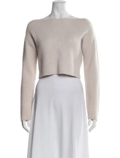 Pre-owned Vince Cashmere Bateau Neckline Sweater In Neutral