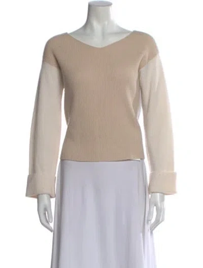 Pre-owned Vince Cashmere Bateau Neckline Sweater In Neutral