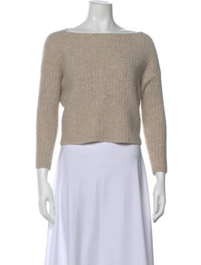 Pre-owned Vince Cashmere Bateau Neckline Sweater In Neutral