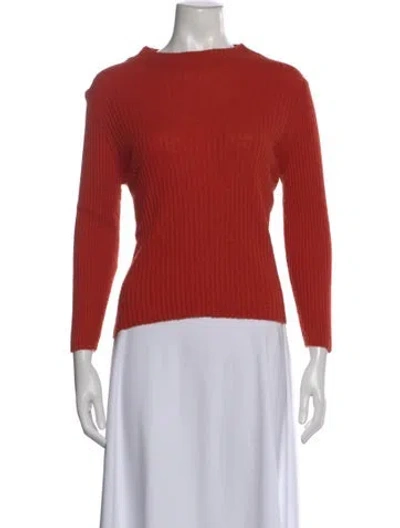 Pre-owned Vince Cashmere Bateau Neckline Sweater In Orange