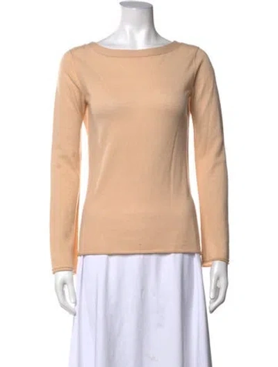 Pre-owned Vince Cashmere Bateau Neckline Sweater In Orange