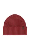Vince Ribbed Knit Wool Beanie Hat In Brown