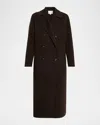 Vince Cashmere-blend Double-breasted Coat In Brown