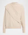 Vince Cashmere-blend Draped Sweater In Neutral