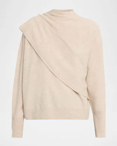 Vince Cashmere-blend Draped Sweater In Neutral