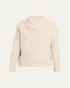 Vince Cashmere-blend Draped Sweater In White