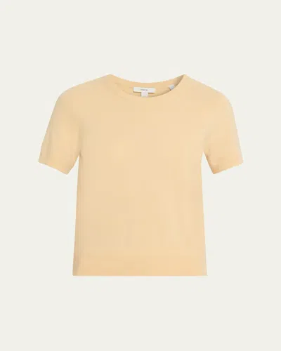 Vince Cashmere-blend Short-sleeve Crewneck Sweater In Multi