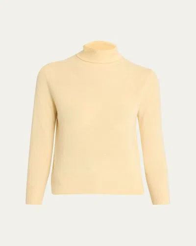 Vince Cashmere-blend Three-quarter Sweater In Yellow