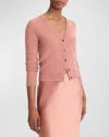 Vince Cashmere Boiled Knit Cardigan In Heather Vintage Rose