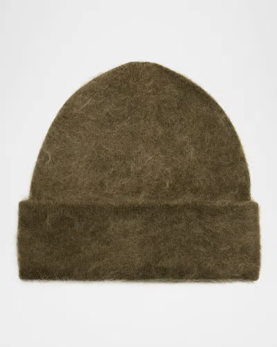 Vince Cashmere Brushed Beanie In Green
