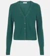 Vince Cashmere Boiled Knit Cardigan In Green