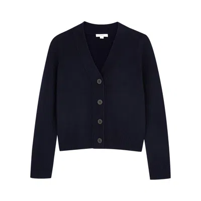 Vince Cashmere Cardigan In Navy