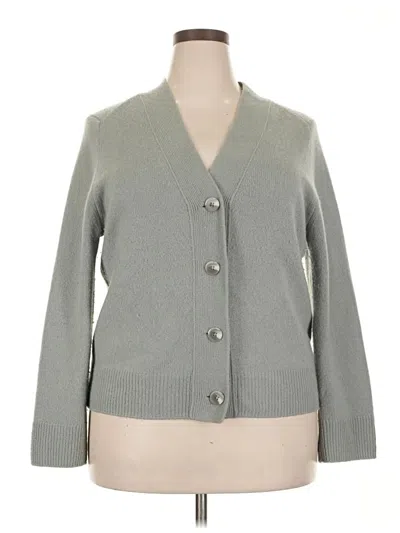 Pre-owned Vince Cashmere Cardigan Sweater In Gray