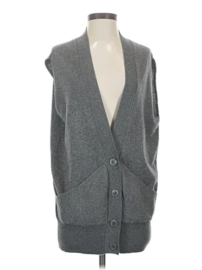 Pre-owned Vince Cashmere Cardigan Sweater In Gray