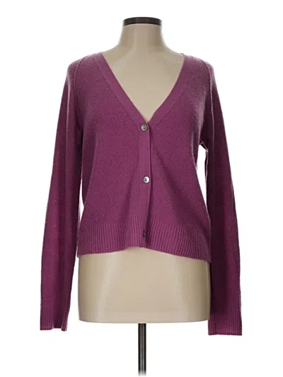 Pre-owned Vince Cashmere Cardigan Sweater In Purple