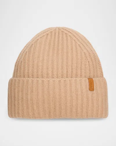 Vince Cashmere Chunky Knit Beanie In Camel