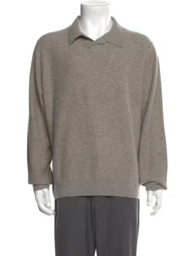 Pre-owned Vince Cashmere Collar Polo Sweater In Brown