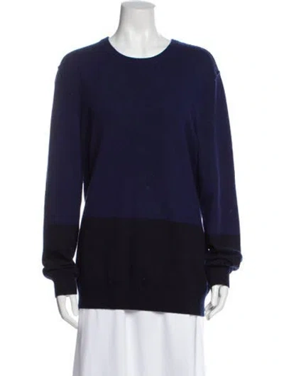 Pre-owned Vince Cashmere Colorblock Pattern Sweater In Blue