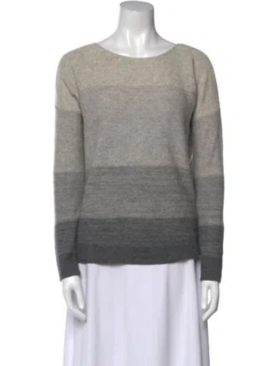 Pre-owned Vince Cashmere Colorblock Pattern Sweater In Gray