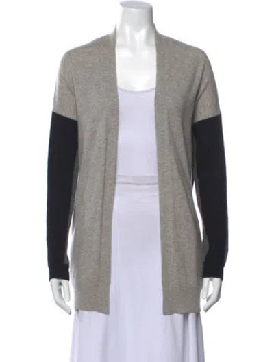 Pre-owned Vince Cashmere Colorblock Pattern Sweater In Gray