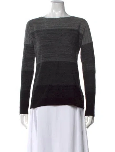 Pre-owned Vince Cashmere Colorblock Pattern Sweater In Gray