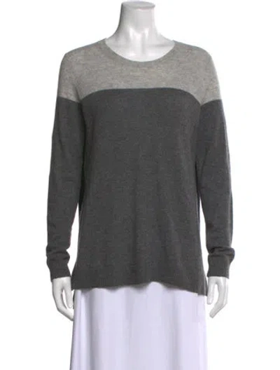 Pre-owned Vince Cashmere Colorblock Pattern Sweater In Gray